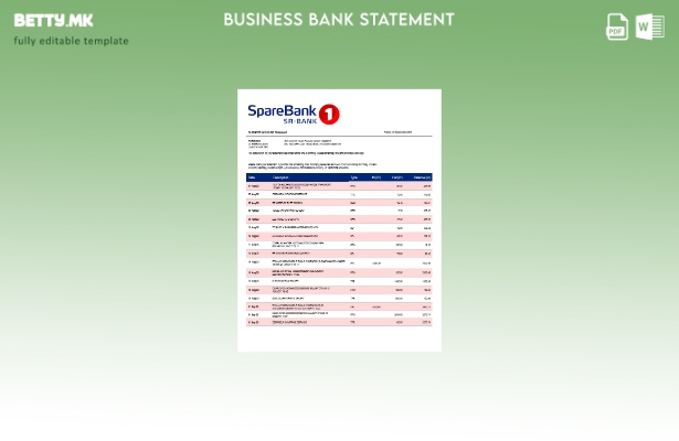 модерен стил на Извештај за претпријатие за сметка на Sparebank Sr B Шаблон Word
